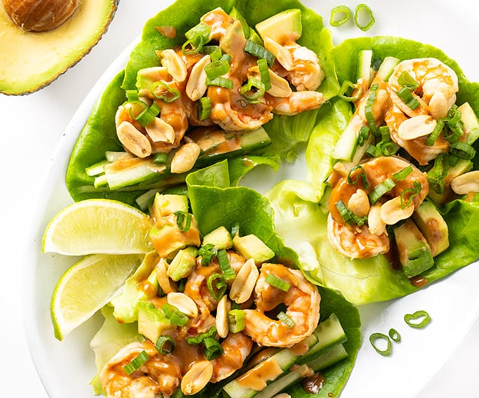 Spicy Clean Eating Thai Shrimp Lettuce Wraps Recipe Meal Plan 3349